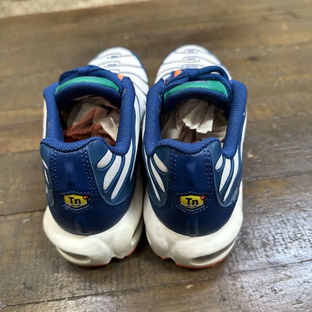 Nike Air Max Plus TN Tuned Air Youth 5.5Y Blue White Orange Sneakers
